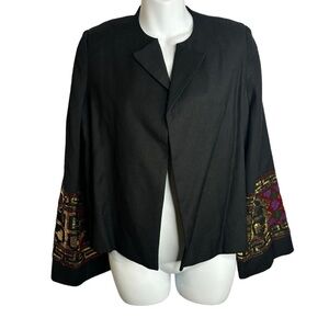 Vintage Lillie Rubin 100% Woolen Aztec Sequin Open Front Blazer Size 8